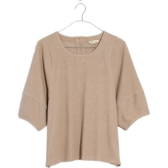 Madewell Womens XXS Ottoman Jacquard Button-Back Top Brown - Picture 4 of 9
